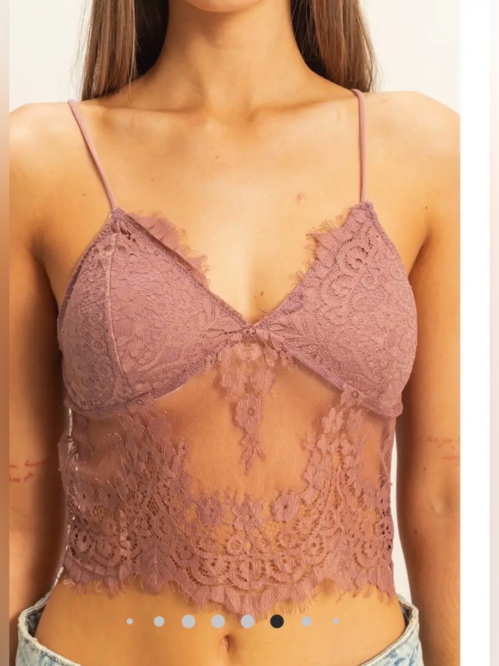 HYFVE Mauve Sheer Bralette Cami-NWT